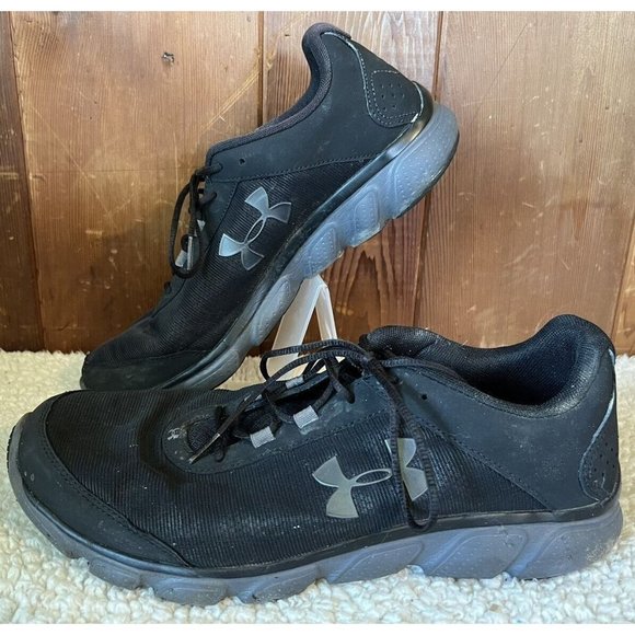 Under Armour Charged Asset 3021678-001 Black Shoes Sneakers Men's US Size 11.5 - Picture 2 of 7